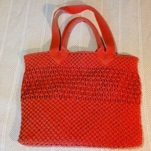 A New Day Orange Macram/Crocheted Handbag.